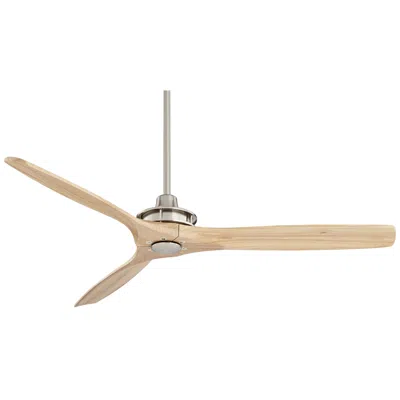 Casa Vieja 52" Windspun Brushed Nickel And Natural Wood Ceiling Fan With Remote