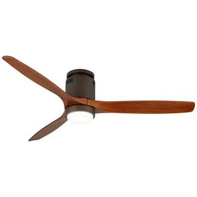 Casa Vieja 52" Windspun Dc Walnut Bronze Led Hugger Ceiling Fan With Remote