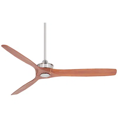Casa Vieja 52" Windspun Dc Walnut Wood And Nickel Modern Ceiling Fan With Remote