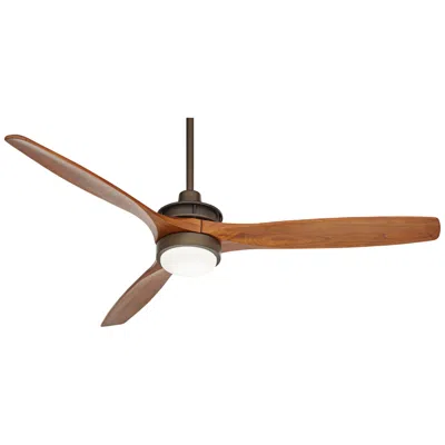 Casa Vieja 52" Windspun Oil Rubbed Bronze And Walnut Led Ceiling Fan With Remote