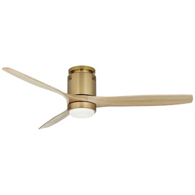 Casa Vieja 52" Windspun Soft Brass Led Dc Hugger Ceiling Fan With Remote