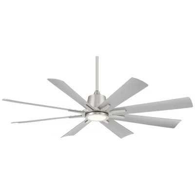 Casa Vieja 54"  Inspirit Brushed Steel Damp Led Remote Ceiling Fan