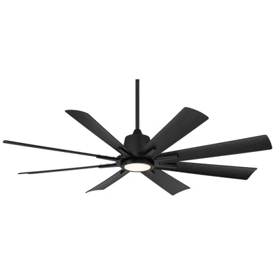 Casa Vieja 54"  Inspirit Matte Black Led Damp Remote Ceiling Fan