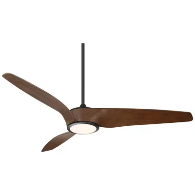 Casa Vieja 56" Casa Como Matte Back And Dark Walnut Led Modern Ceiling Fan