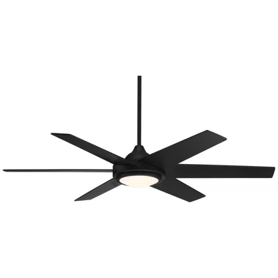 Casa Vieja 56"  Estate Matte Black Led Damp Ceiling Fan With Remote