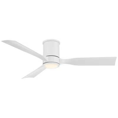 Casa Vieja 56"  Keel Matte White Led Damp Remote Hugger Ceiling Fan