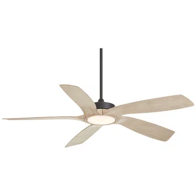 Casa Vieja 56"  Mach-5 Black And White Oak Led Damp Fan With Remote