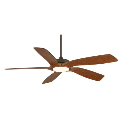 Casa Vieja 56"  Mach-5 Bronze And Koa Led Damp Ceiling Fan With Remote