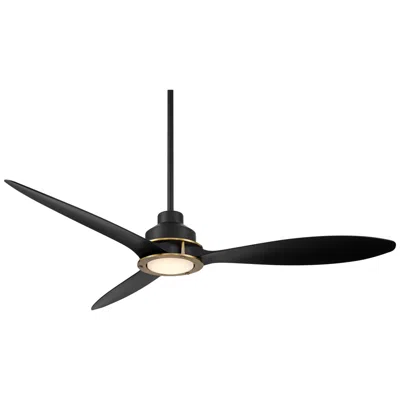 Casa Vieja 56"  Veyron Matte Black Damp Rated Ceiling Fan With Remote
