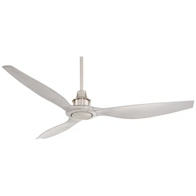 Casa Vieja 58" Interceptor Brushed Nickel Matte Silver Damp Ceiling Fan