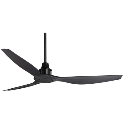 Casa Vieja 58" Interceptor Matte Black Damp Rated Ceiling Fan