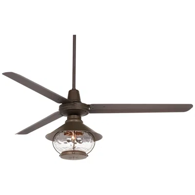 Casa Vieja 60" Casa Turbina Dc Damp Bronze Led Lantern Ceiling Fan With Remote
