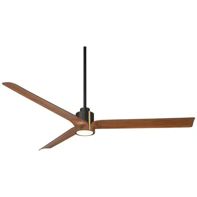 Casa Vieja 60"  Aero Matte Black And Koa Led Ceiling Fan With Remote