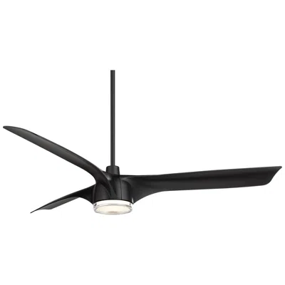 Casa Vieja 60"  Artistry Matte Black Led Damp Ceiling Fan With Remote