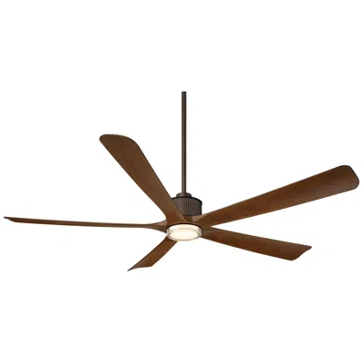Casa Vieja 60"  Hex Bronze And Koa Led Ceiling Fan With Remote