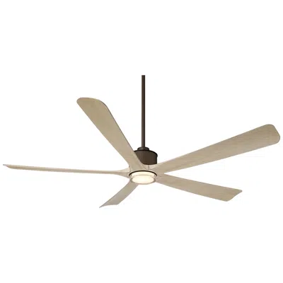 Casa Vieja 60"  Hex Bronze And White Oak Led Ceiling Fan With Remote