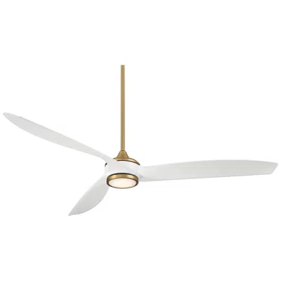 Casa Vieja 60"  La Jolla Surf Soft Brass Led Ceiling Fan With Remote