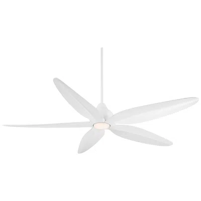 Casa Vieja 60"  Lotus Bay Matte White Damp Led Ceiling Fan With Remote