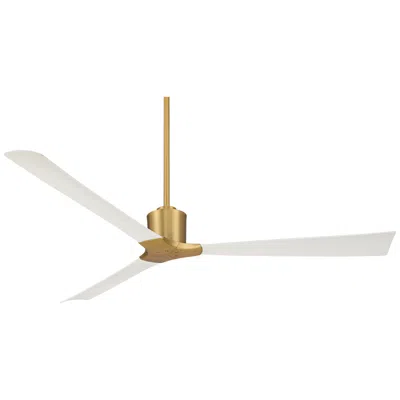 Casa Vieja 60"  Lume Soft Brass And White Damp Ceiling Fan With Remote