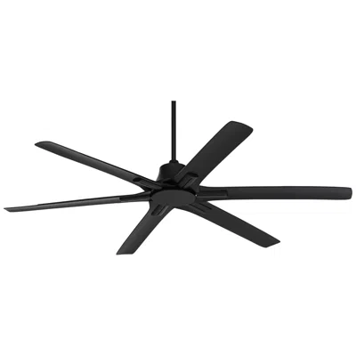 Casa Vieja 60"  Matte Black Damp Rated Ceiling Fan With Remote