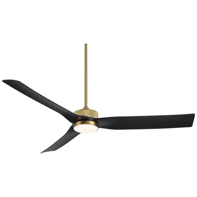 Casa Vieja 60"  Montage Soft Brass Led Damp Rated Fan With Remote