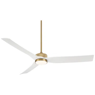 Casa Vieja 60"  Montage Soft Brass Led Damp Rated Fan With Remote