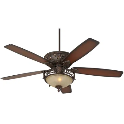Casa Vieja 60"  Montego Scavo Glass Led Ceiling Fan With Pull Chain