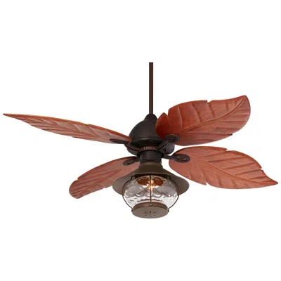 Casa Vieja 60"  Oak Creek Lantern Damp Led Pull Chain Ceiling Fan