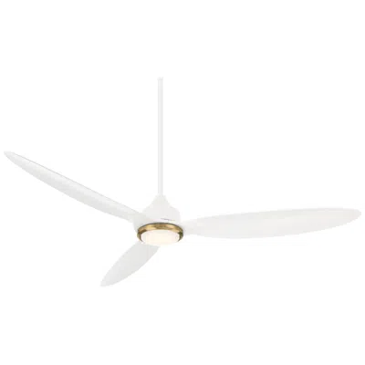 Casa Vieja 60"  Revere Matte White Led Damp Ceiling Fan With Remote