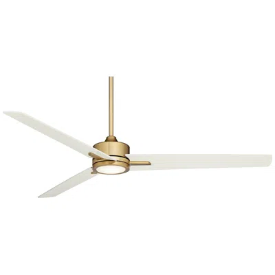 Casa Vieja 60" Monte Largo Soft Brass Led Bond Bridge Ceiling Fan With Remote