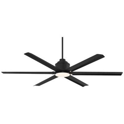 Casa Vieja 65"  Ultra Breeze Black Wet Led Ceiling Fan With Remote