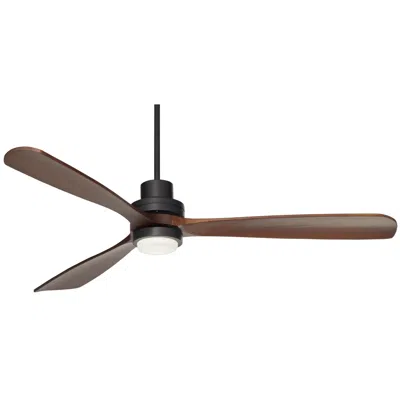 Casa Vieja 66" Casa Delta Dc Xl Dark Walnut Outdoor Led Ceiling Fan With Remote