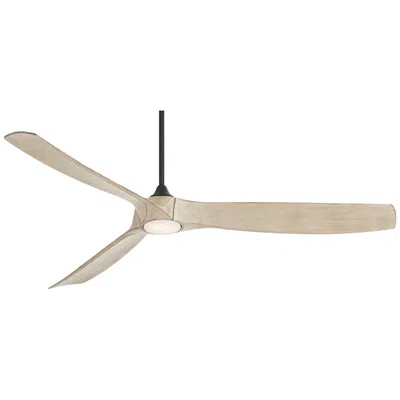 Casa Vieja 70"  Kona Wind Black White Oak Led Dc Damp Ceiling Fan