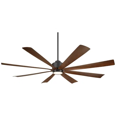 Casa Vieja 72" Casa Grande Matte Black And Dark Walnut Led Large Ceiling Fan