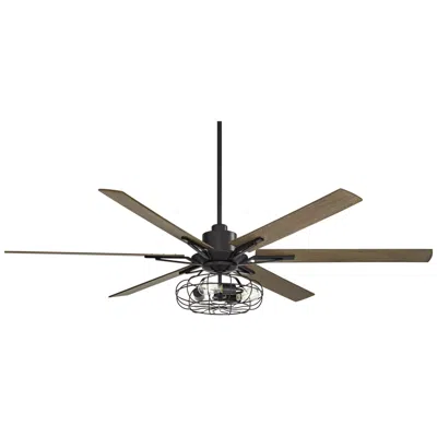 Casa Vieja 72"  Expedition Black Cage Led Large Ceiling Fan With Remote
