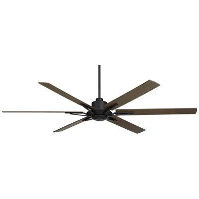 Casa Vieja 72"  Expedition Matte Black Damp Rated Large Fan With Remote
