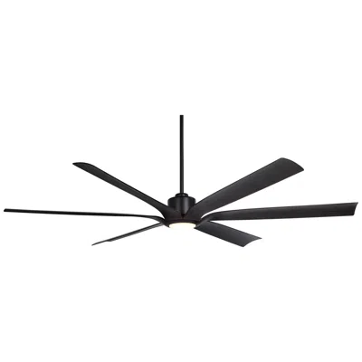 Casa Vieja 72"  Lomar Matte Black Woodgrain Damp Remote Led Ceiling Fan