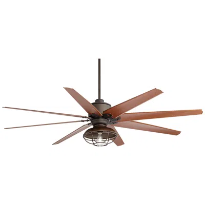 Casa Vieja 72"  Predator Rustic Cage Bronze Damp Fan With Remote