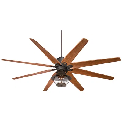 Casa Vieja 72"  Predator Rustic Lantern Damp Ceiling Fan With Remote