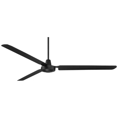 Casa Vieja 72"  Velocity Matte Black Damp Modern Fan With Wall Control