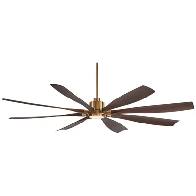 Casa Vieja 72"  Vortex Soft Brass Walnut Led Ceiling Fan With Remote