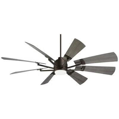 Casa Vieja 72"  Windmill Bronze Damp Led Large Ceiling Fan With Remote