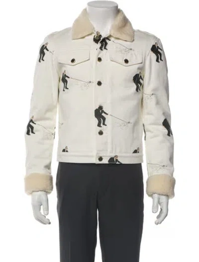 Pre-owned Casablanca 2020 Printed Denim Jacket In Neutral