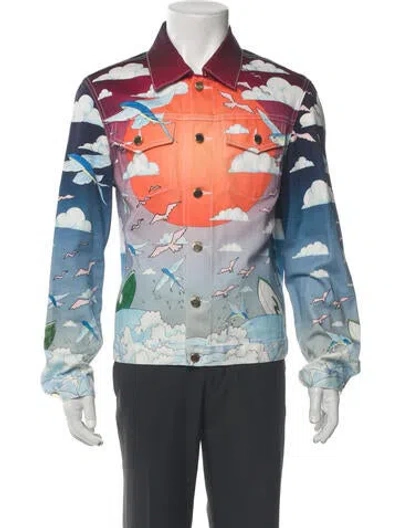 Pre-owned Casablanca 2020 Printed Jacket In Blue