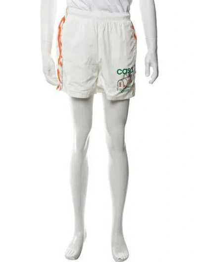 Pre-owned Casablanca 2021 Graphic Print Swim Trunks W/ Tags In White