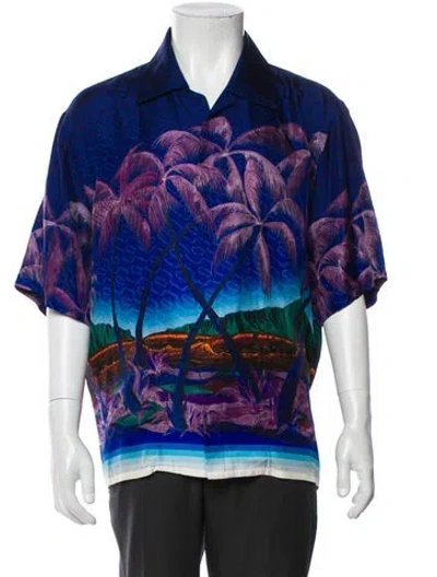 Pre-owned Casablanca 2021 Signature Logo Shirt In Blue