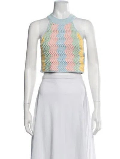 Pre-owned Casablanca 2022 Crochet Crop Top In Blue