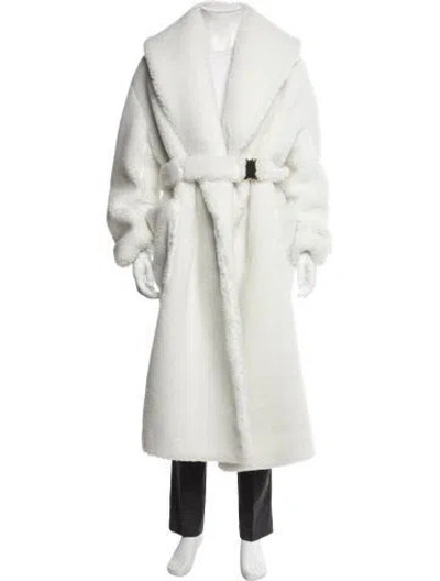 Pre-owned Casablanca 2022 Faux Fur Trim Robe In White