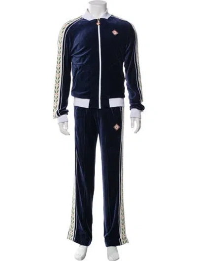 Pre-owned Casablanca 2022 Graphic Print Lounge Bottoms In Blue