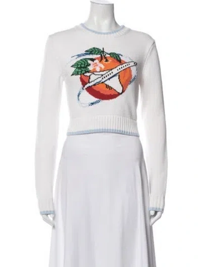 Pre-owned Casablanca 2022 Graphic Print Sweater In Neutrals